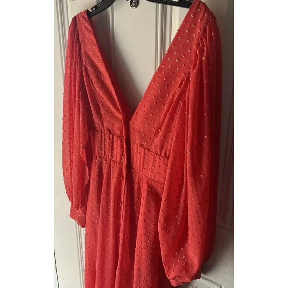 Kimberly Goldson NEW Lesli Jacquard Maxi Dress SIZE Xs WOMENS Coral Gold - Picture 10 of 16